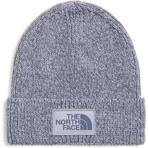 The North Face Men Blue Heather Cuffed Beanie Classic Fit Rib Knit Winter Hat